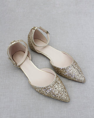 Gold Glitter Women Flats