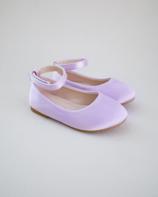 Satin Flats with Velcro Ankle Strap