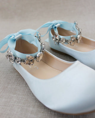 Light Blue shoes with rhinestone straps