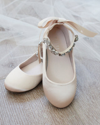 Champagne Rhinestone Ballet Flats