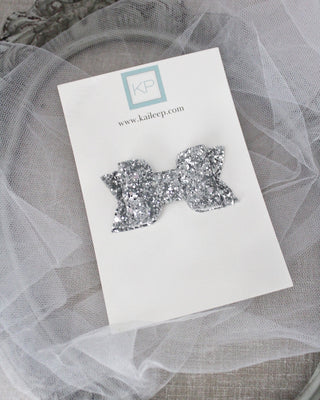 Silver Rock Glitter Hair Clip or Shoe Clip