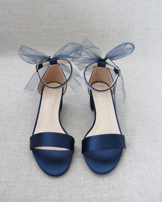 navy satin wedding sandals
