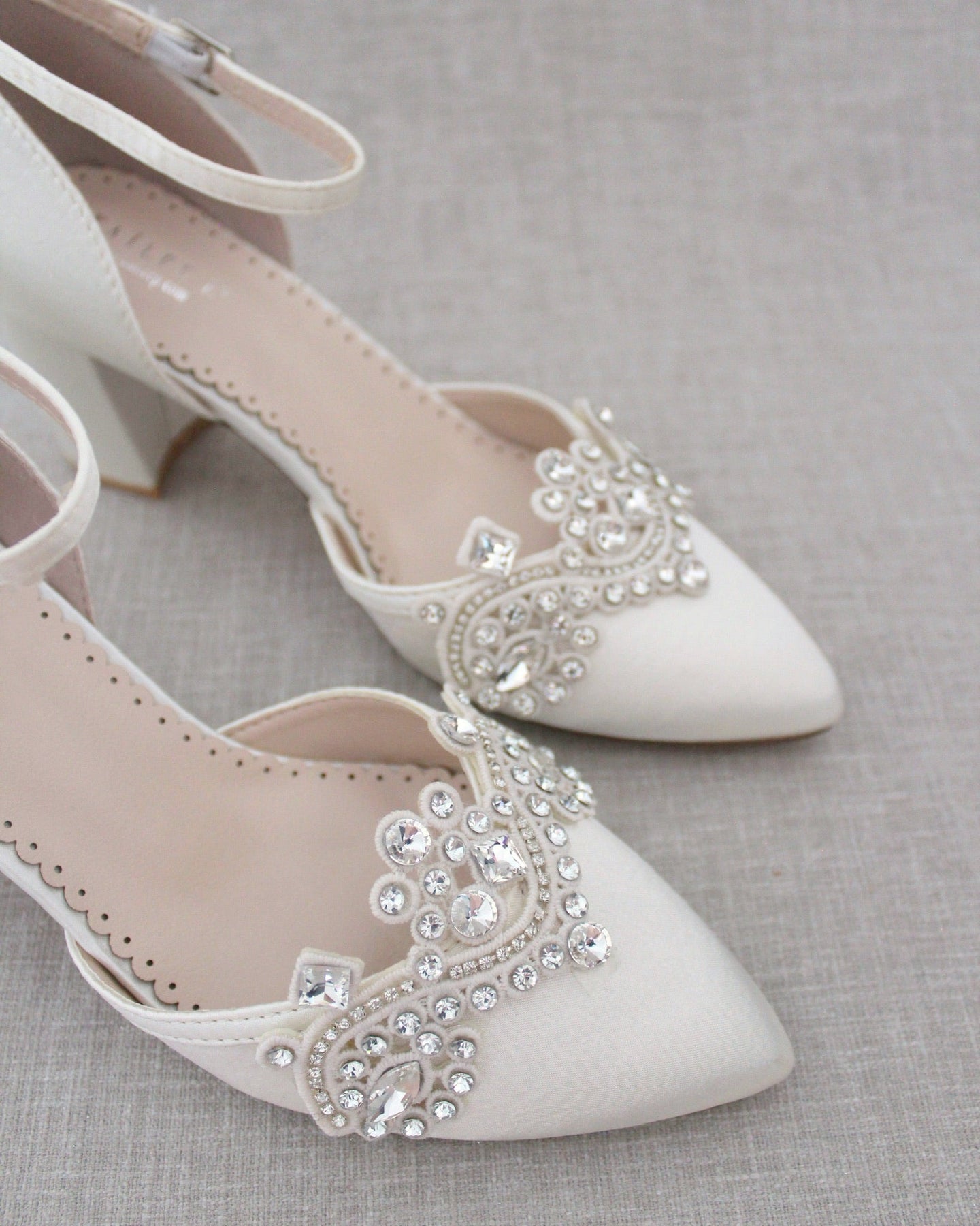 Block Heel with Rhinestones Detail for Wedding, Bridal, Something Blue Block Heel with Rhinestones Detail for Wedding, Bridal, Something Blue