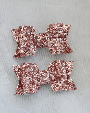 Rose Gold Rock Glitter Hair Clip or Shoe Clip