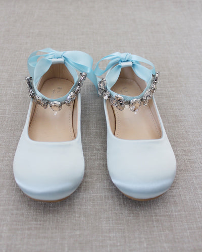 Light Blue shoes with rhinestone straps