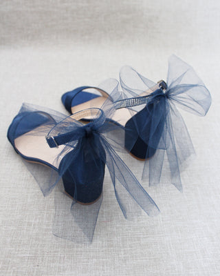 navy satin wedding sandals