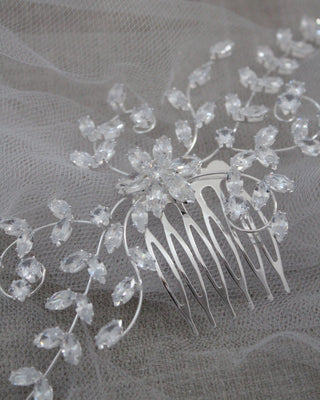 Rhinestones Flower Sprays Hair Comb