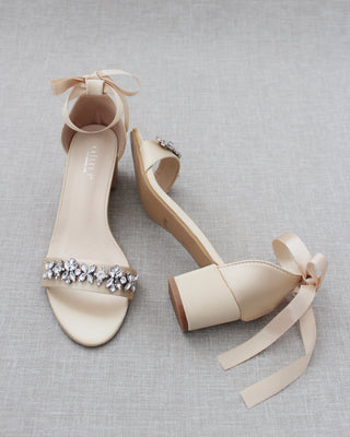 Champagne Block Heel Sandals 