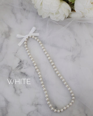Pearls Necklace with Satin Bow