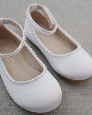 Satin Flats with Mini Pearls