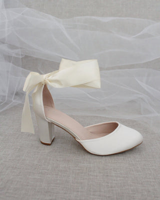 women ivory satin shoes