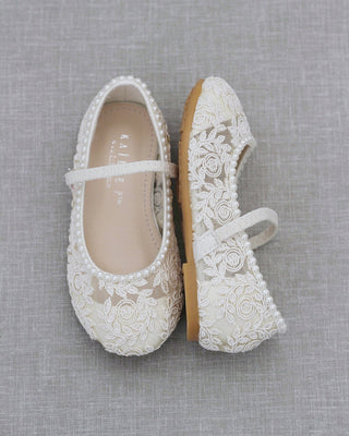 Pearl Lace Flats