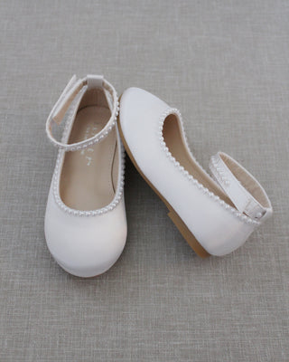 Satin Flats with Mini Pearls