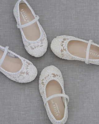 Pearl Lace Flats