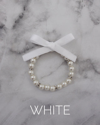 Pearls Bracelet with Satin Bow