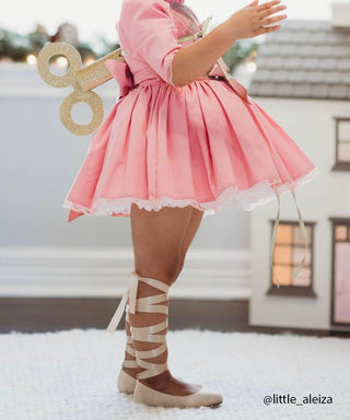 Pink satin ballerina shoes