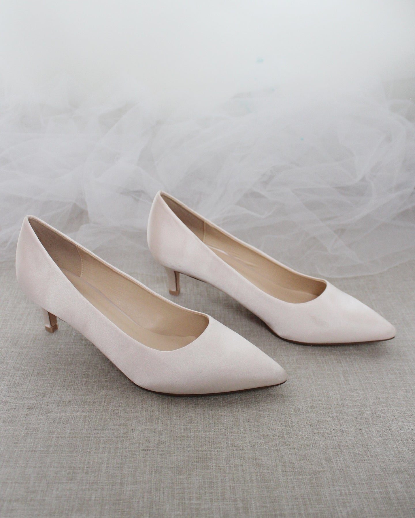 Women's Low Heel Shoes Comfortable Pointed Toe Slip Heels - Temu