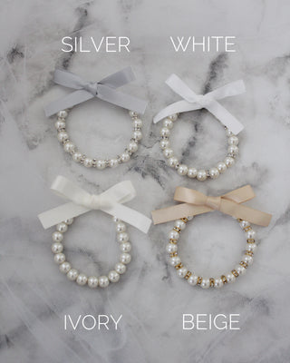 Pearls Bracelet with Satin Bow