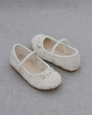Pearl Lace Flats