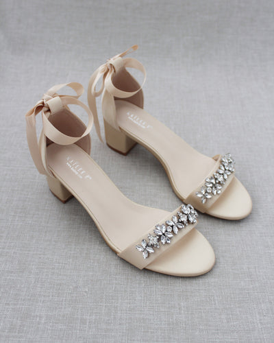 Champagne Block Heel Sandals 