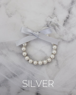 Pearls Bracelet with Satin Bow