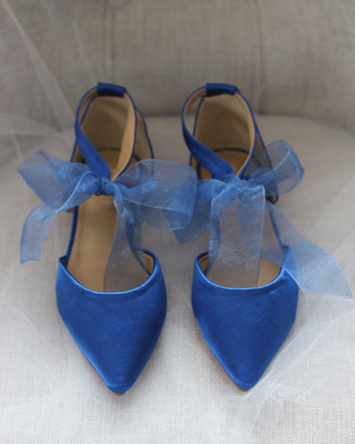 royal blue satin wedding shoes