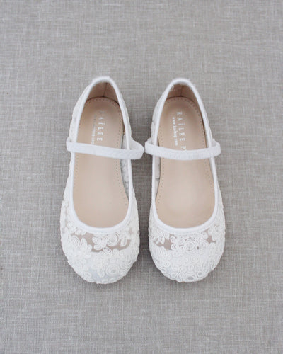 white crochet girls shoes