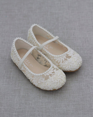 Pearl Lace Flats