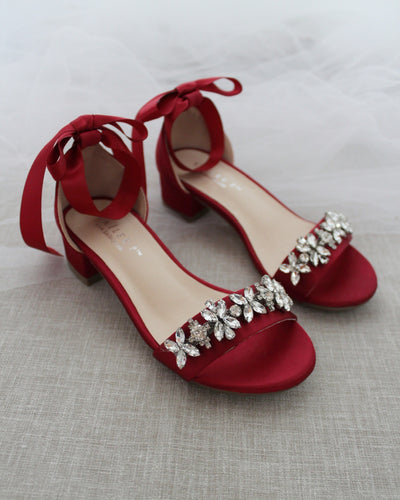 burgundy girls sandals
