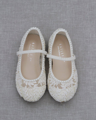 Pearl Lace Flats