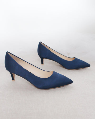Navy Satin Bridal Heels