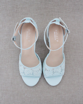 lace blue heels
