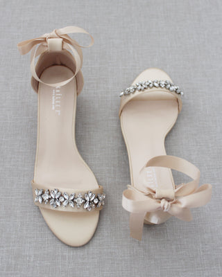 Champagne Block Heel Sandals 