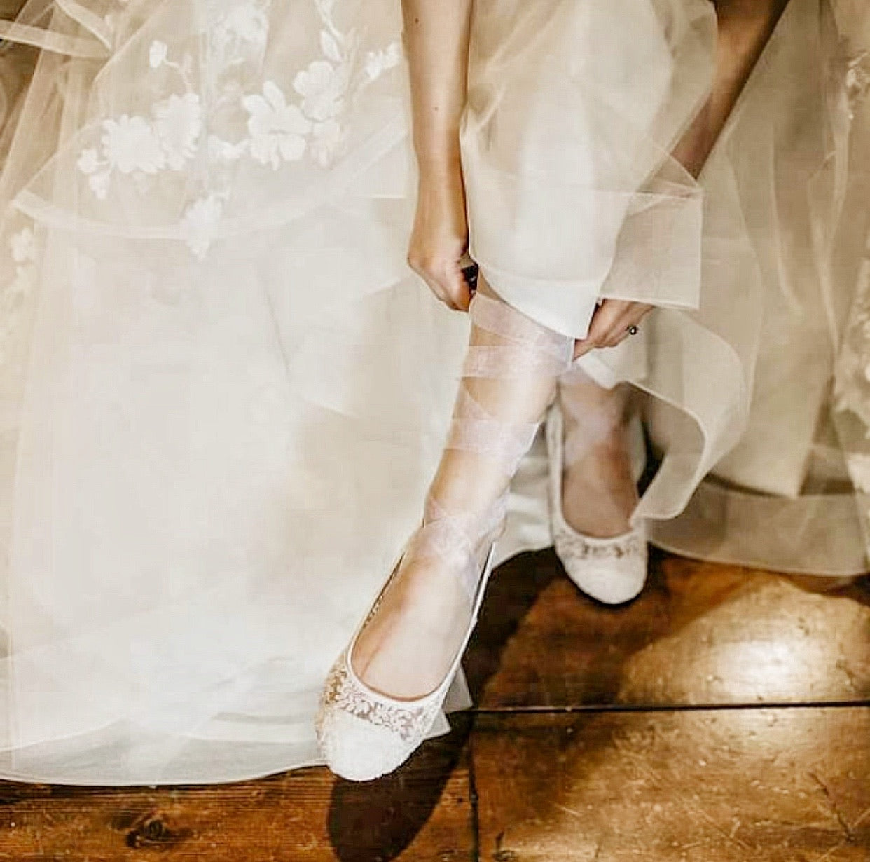 Crochet Flats Ballerina Up - Women Shoes, Bridal shoes, Bridesmaid shoes