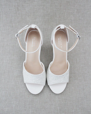 white rock glitter women block heel