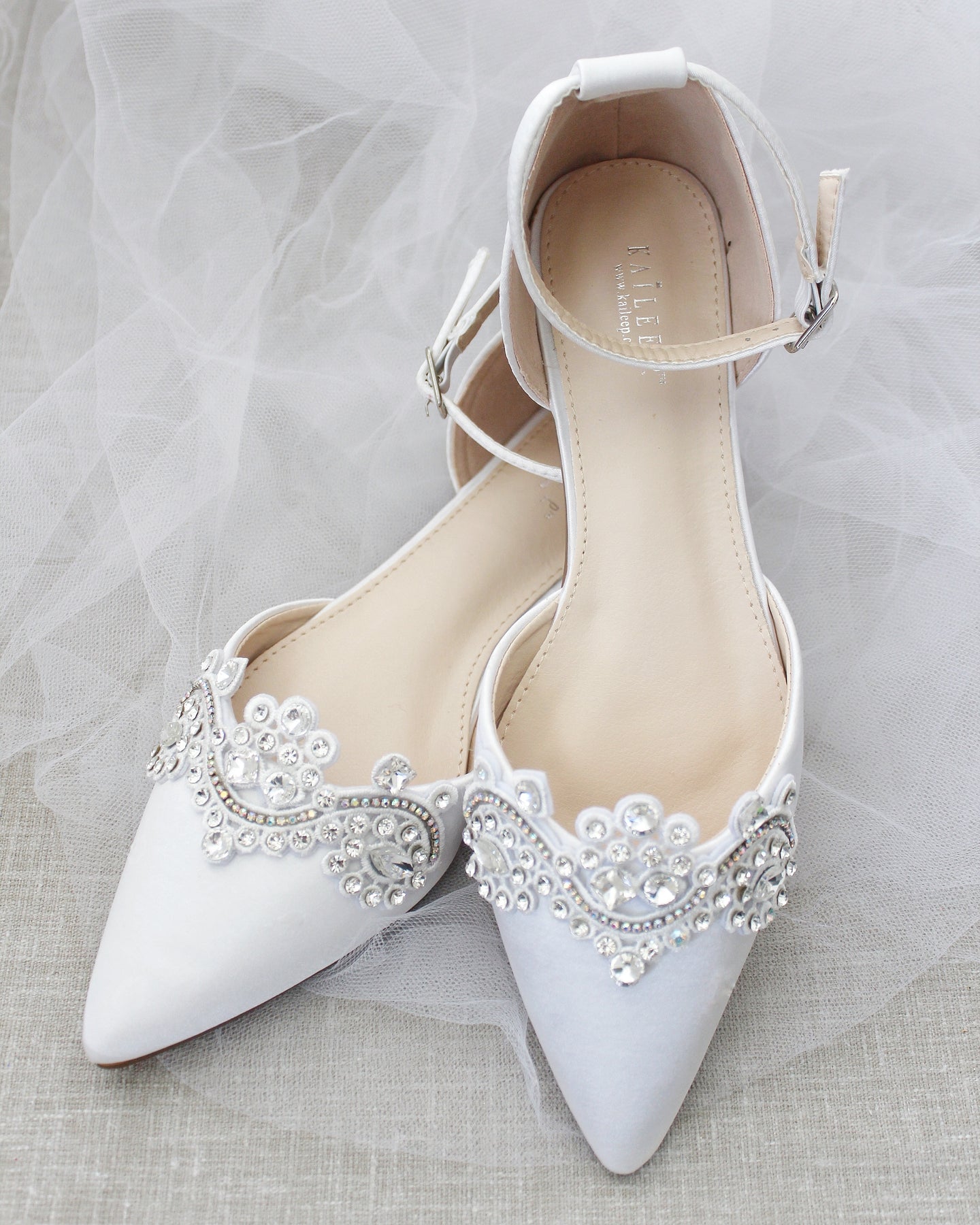Ivory wedding sales shoes with rhinestones