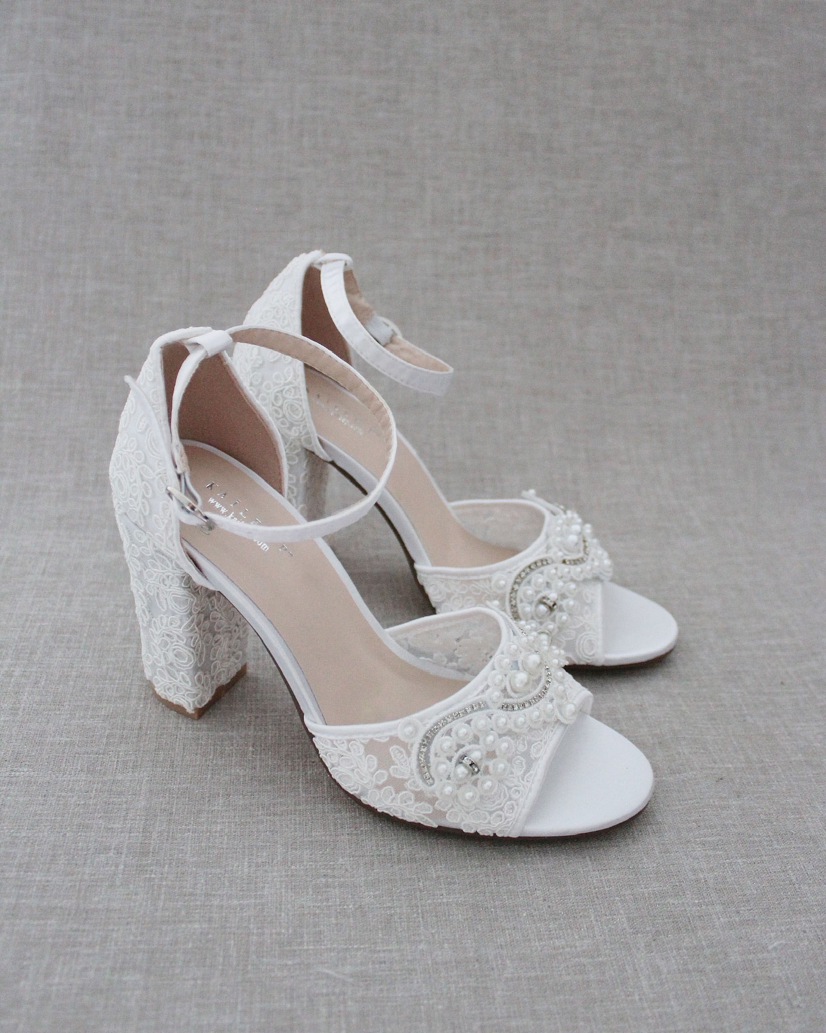 Ivory lace wedding sandals on sale