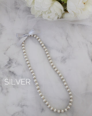 Pearls Necklace with Satin Bow