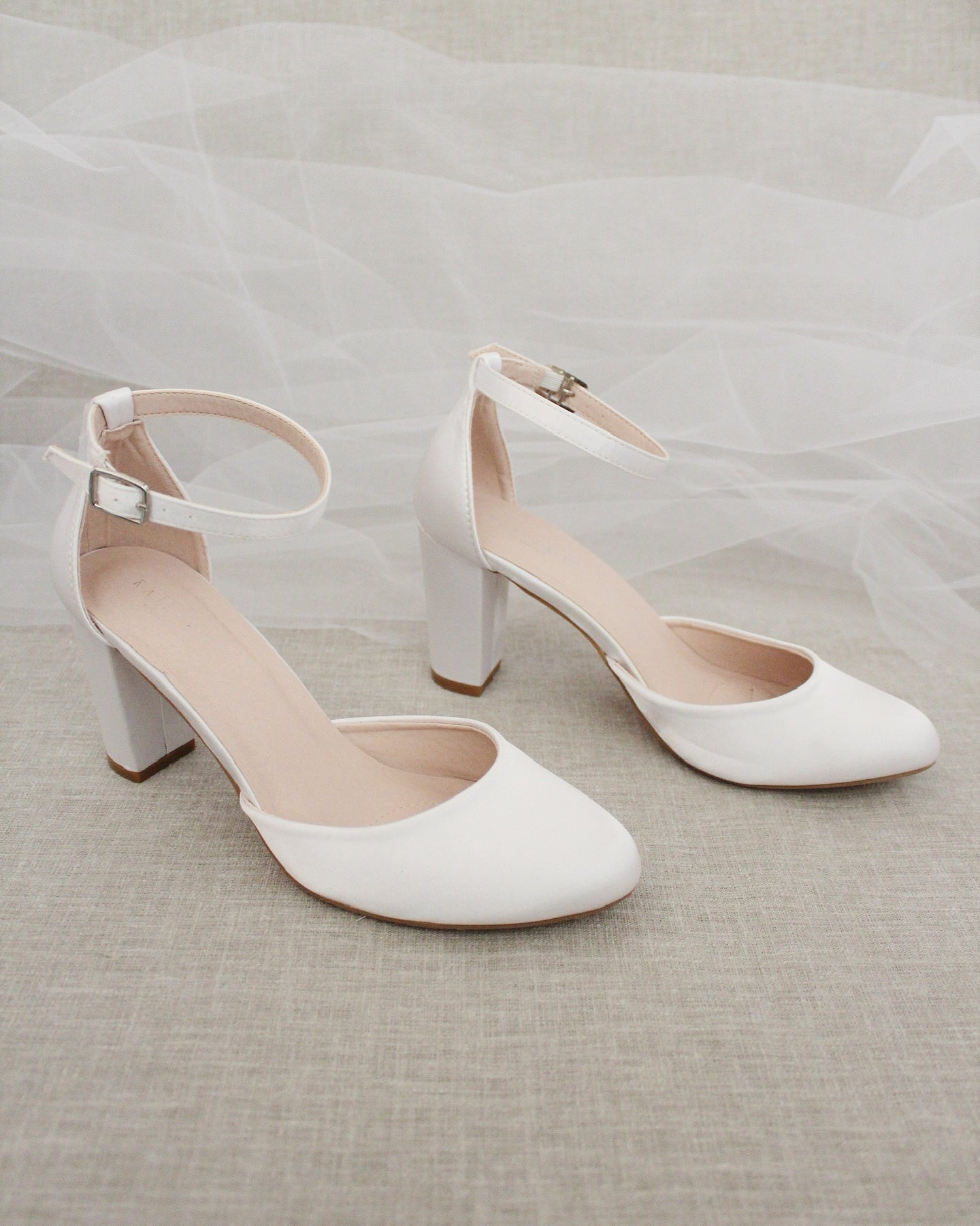 Frida White Ankle Strap Heels - Comfortable Wedding Shoes for Singapore  Brides | Bridal Stilettos, Block Heels, Low Pumps & Flats