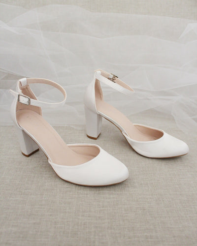 White Satin Women Heels 