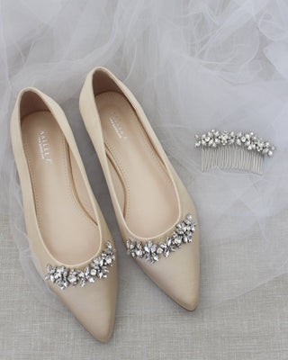 champagne satin shoes