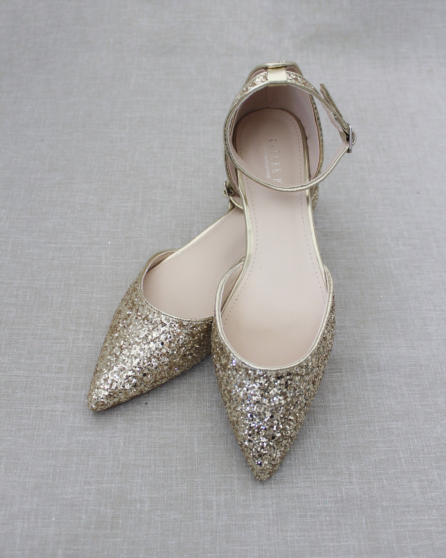 Glitter flats deals with ankle strap