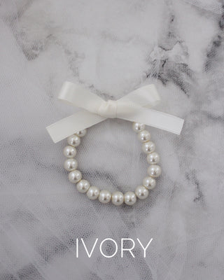 Pearls Bracelet with Satin Bow