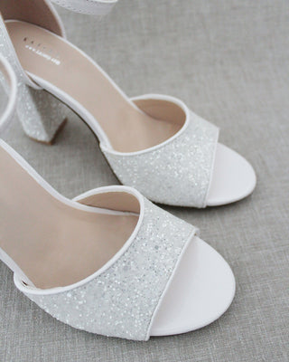 white rock glitter women block heel