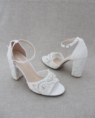 White bridal shoes