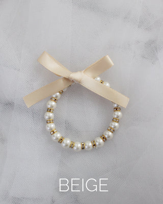 Pearls Bracelet with Satin Bow