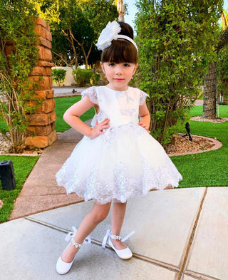 White Flats with Rhinestone Straps