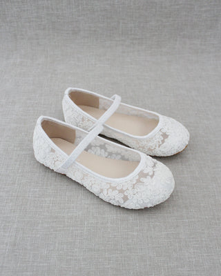 white crochet girls shoes