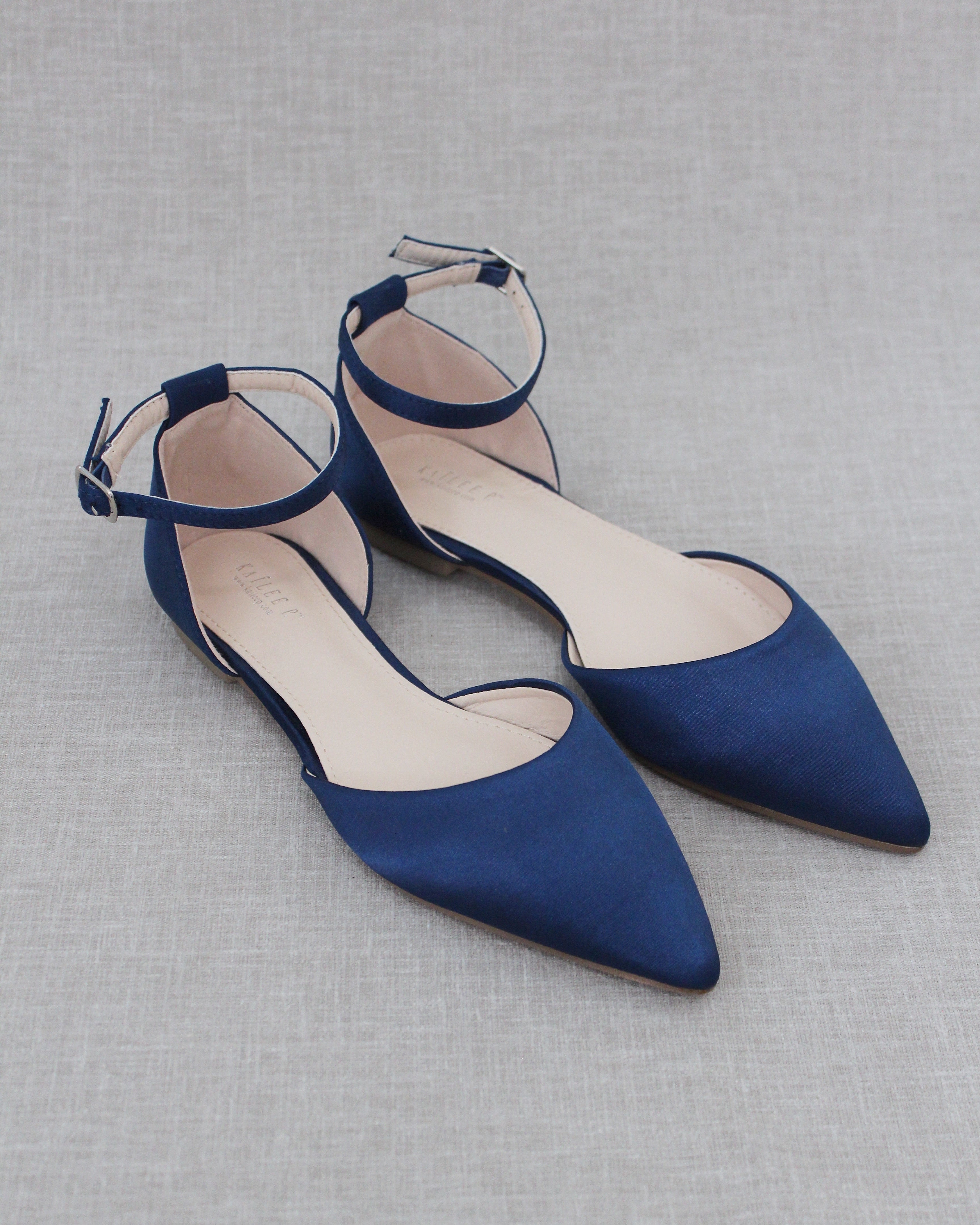 navy blue dress shoes flats Navy blue leather ballet flats
