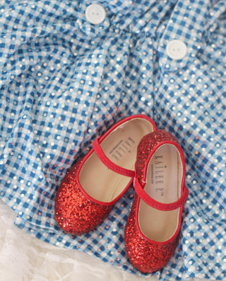 Red glitter shoes